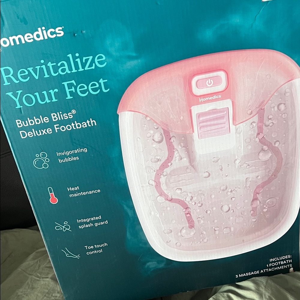 Homedics Bubble Bliss Deluxe Footbath in Pink and White used